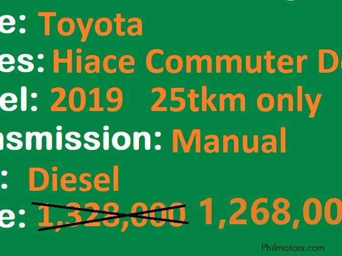 Toyota Hiace Commuter Deluxe MT Van Lucena City in Philippines