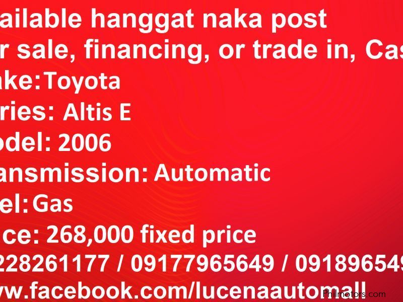 Toyota Altis E Automatic Lucena City in Philippines