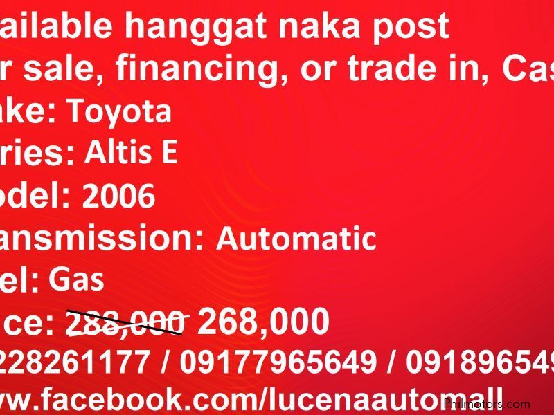 Toyota Toyota Corolla  Altis Automatic Lucena City in Philippines