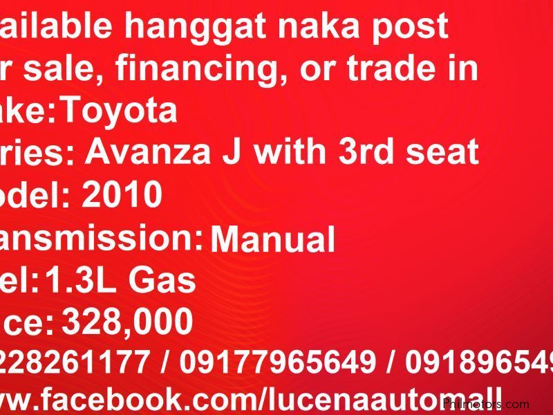 Toyota Avanza J 3rd seat in Philippines