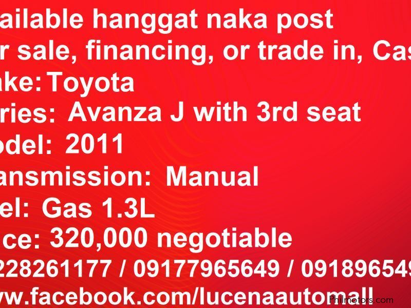 Toyota Avanza J 3rd seat in Philippines