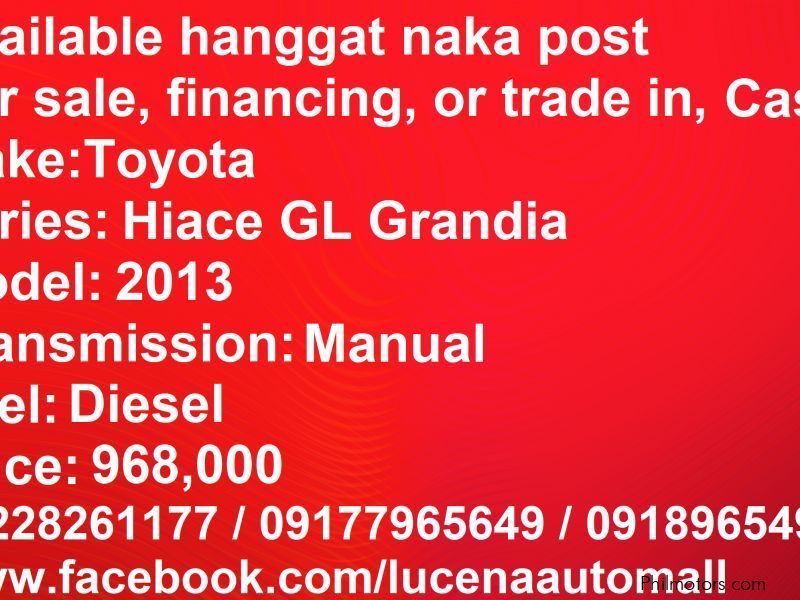 Toyota Hiace GL Grandia Van Quality in Philippines