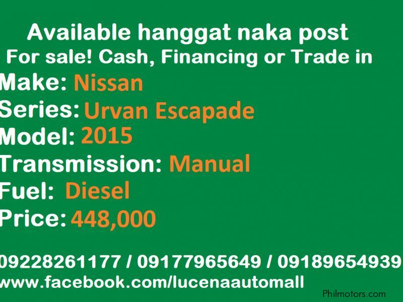 Nissan Urvan Escapade MT Van Lucena City in Philippines