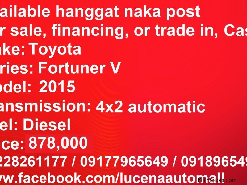 Toyota Fortuner V Automatic Lucena City in Philippines