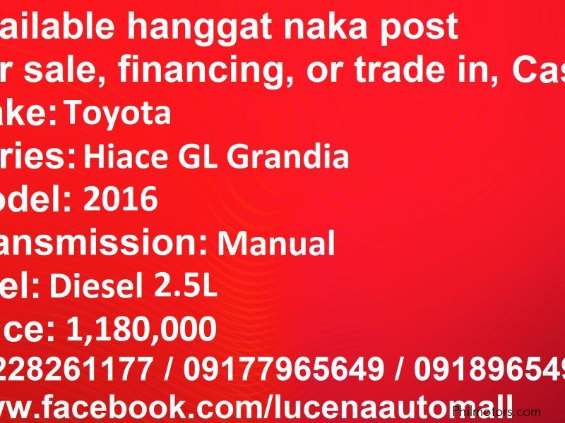 Toyota Hiace GL Grandia Van 26 TKm only Lucena City in Philippines