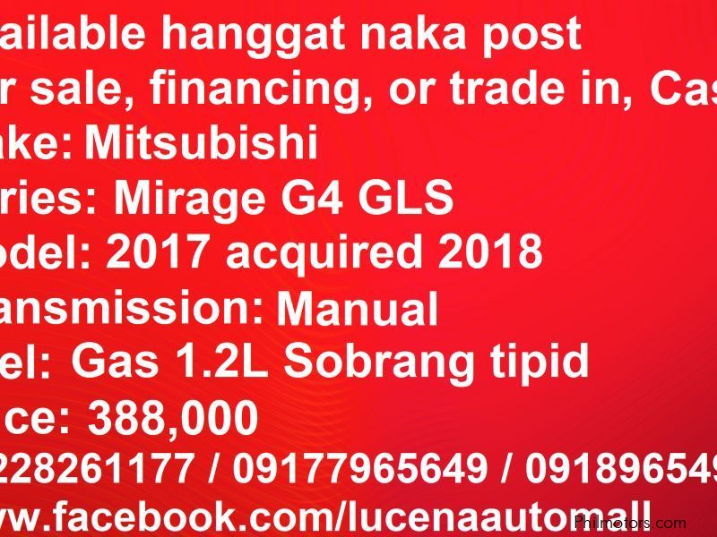 Mitsubishi Mirage G4 GLS MT Lucena City in Philippines