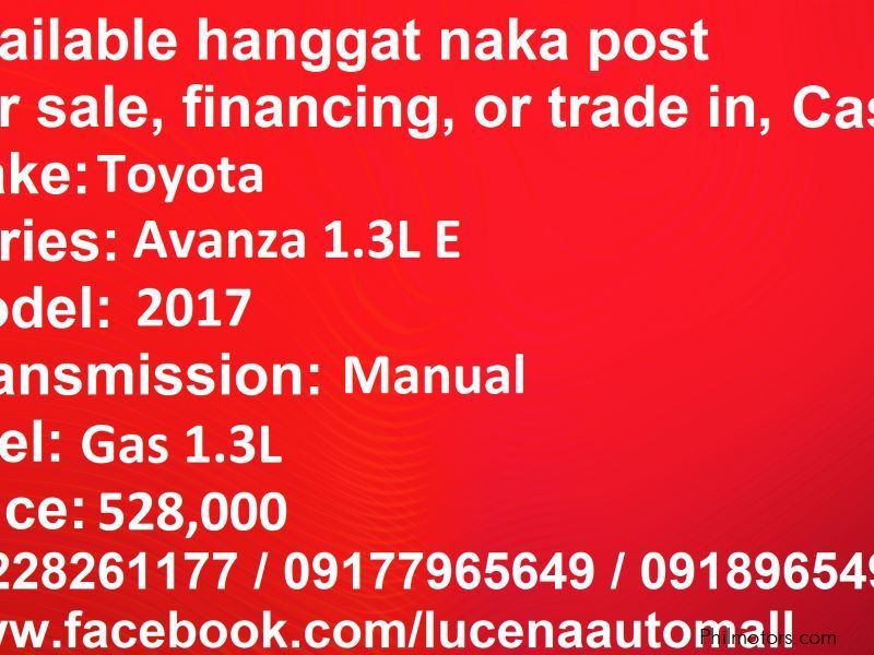 Toyota Avanza E manual Lucena City in Philippines