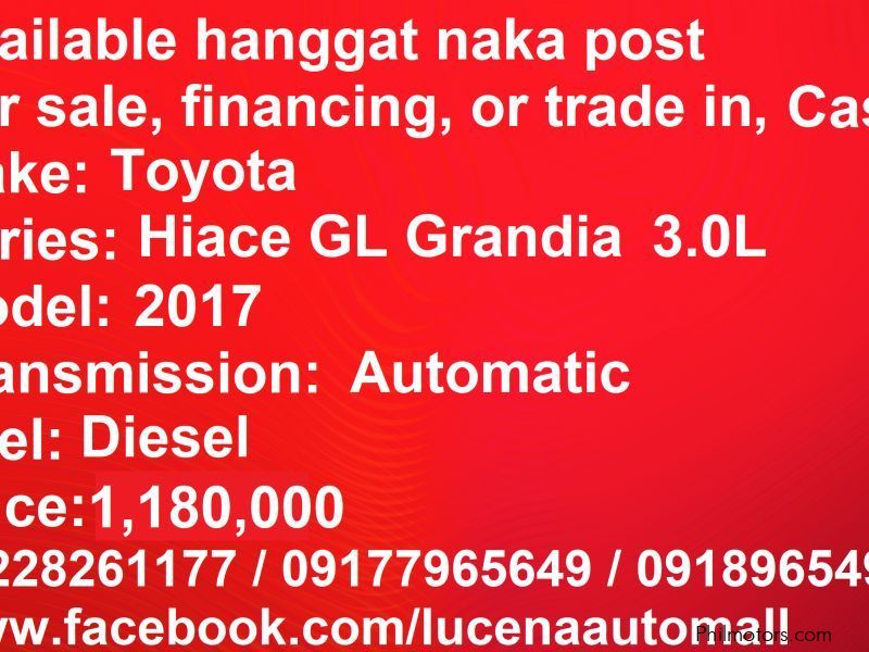 Toyota Hiace GL Grandia Van Automatic Lucena City in Philippines