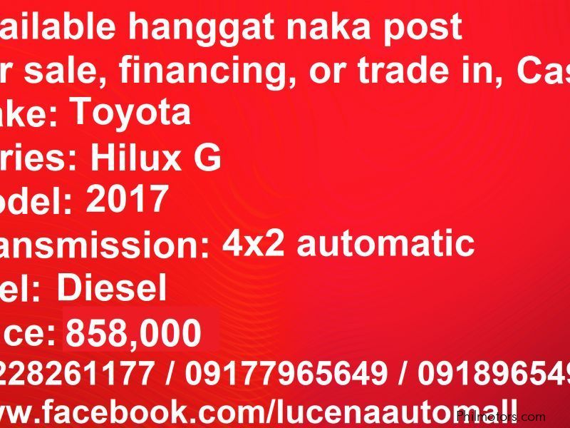 Toyota Hilux G 4x2 automatic Lucena City in Philippines