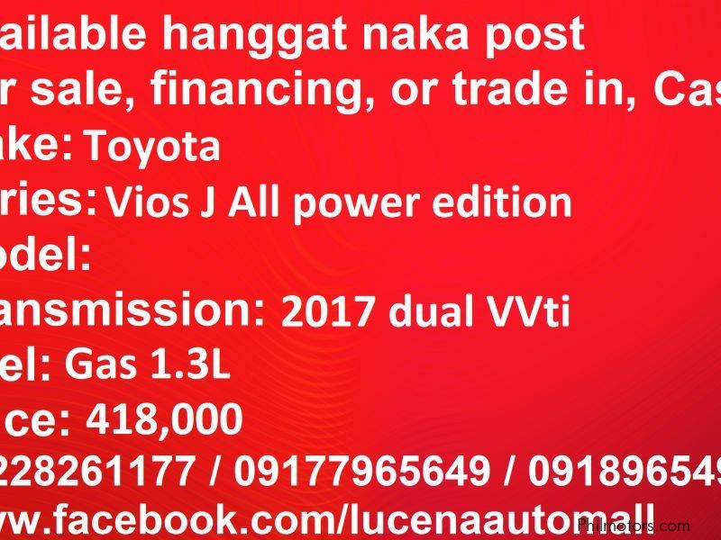 Toyota Vios J 2017 all power Lucena City in Philippines