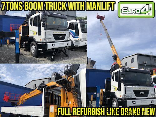 Daewoo Boom Truck / Cargo Crane Truck with Man Lift Basket in Philippines