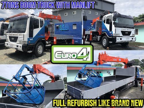 Daewoo Boom Truck / Cargo Crane Truck with Man Lift Basket in Philippines