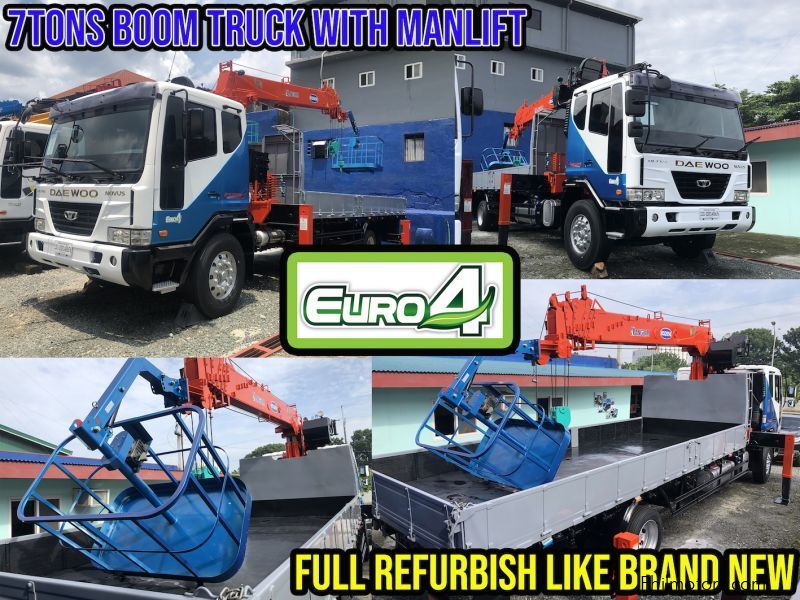 Daewoo Boom Truck / Cargo Crane Truck with Man Lift Basket in Philippines