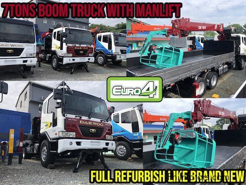 Daewoo Boom Truck / Cargo Crane Truck with Man Lift Basket in Philippines