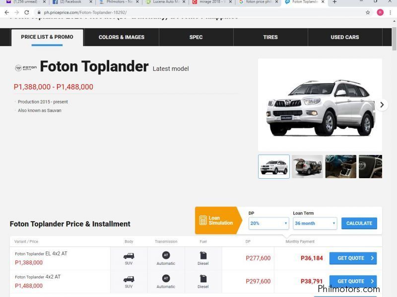 Foton Toplander in Philippines