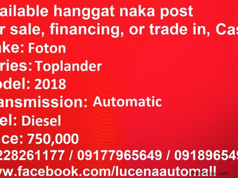 Foton Toplander matik 2018 2tkm only in Philippines