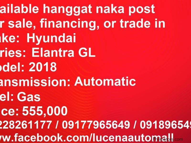 Hyundai Elantra 2018 matic Lucena City in Philippines