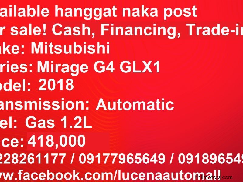 Mitsubishi Mirage G4 GLX1 automatic Lucena City in Philippines