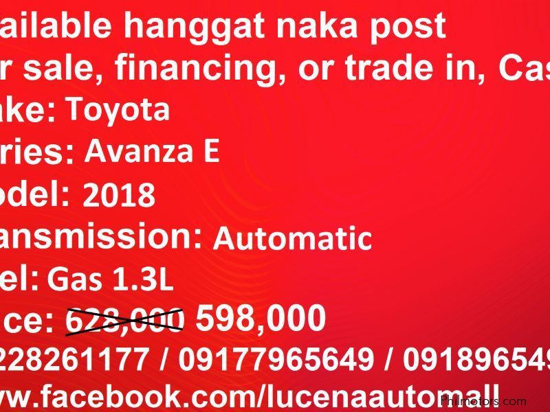Toyota Avanza E matic Lucena City in Philippines