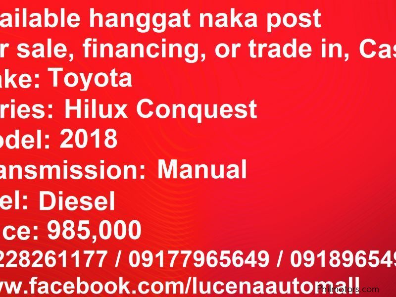Toyota HILUX CONQUEST 4X2 MT  in Philippines