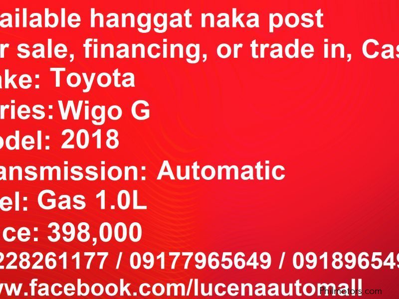 Toyota Wigo G Automatic Lucena City in Philippines