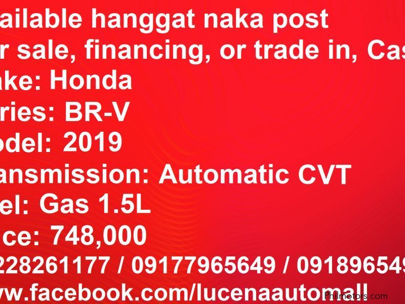 Honda BR-V CVT Lucena City in Philippines