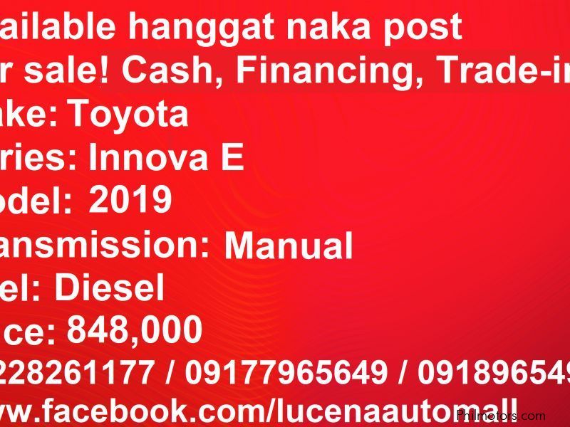 Toyota Innova E manual Diesel Lucena City in Philippines