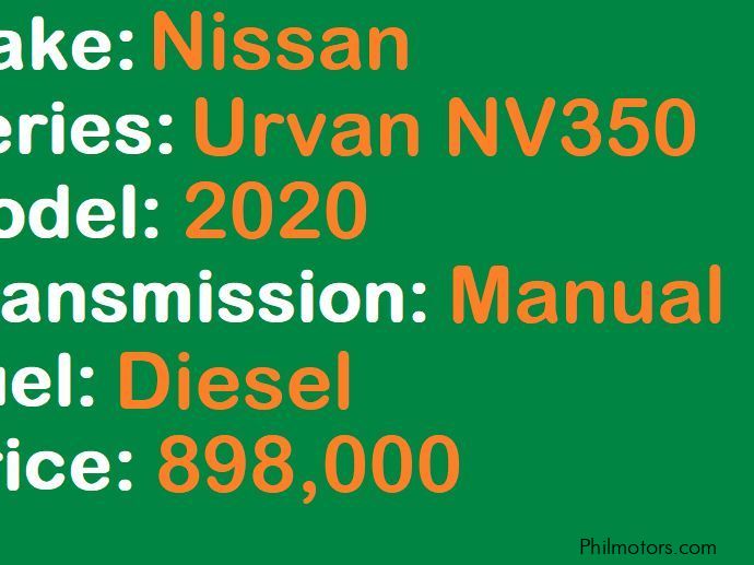 Nissan Urvan NV350 in Philippines
