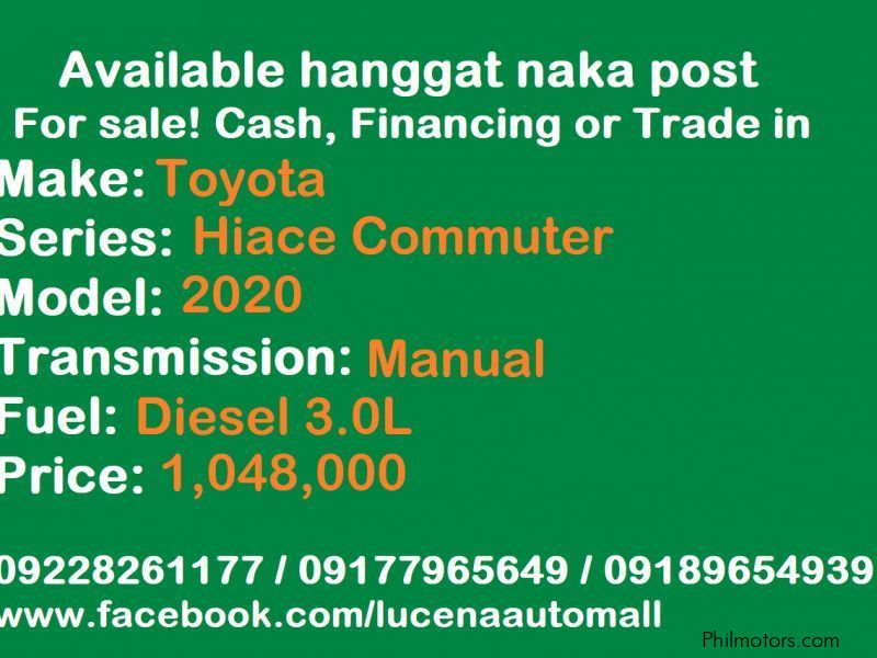 Toyota Hiace Commuter Van Lucena City in Philippines