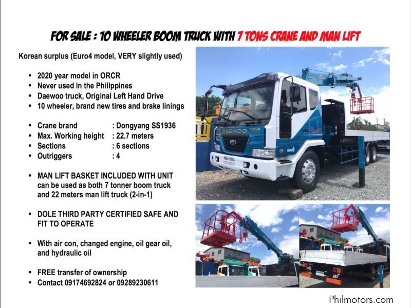 Daewoo Boom truck with man lift - 7 tons in Philippines