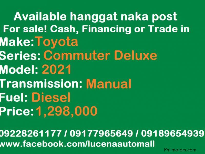 Toyota Hiace Commuter Deluxe VAN MT Lucena City in Philippines