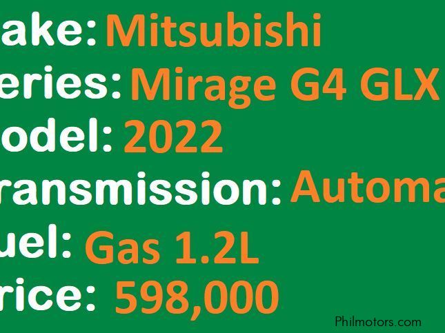 Mitsubishi Mirage G4 GLX automatic in Philippines
