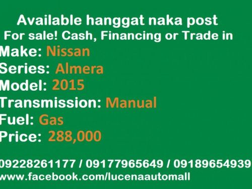 Nissan Almera MT Lucena City in Philippines