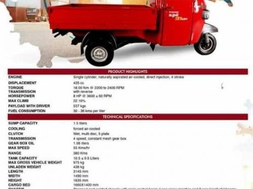 Piaggio Piaggio Ape Xtra LDX in Philippines